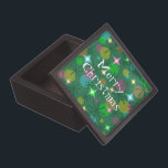 Christmas Lights Merry Christmas premium gift box<br><div class="desc">A fun,  festive,  retro look design inspired by rainbow-coloured fairy lights on a christmas tree. Premium gift box with a green,  blue,  pink,  yellow orange and green customizable design for you to personalise with your own text,  pictures and ideas. Created using digital techniques by jess perry.</div>