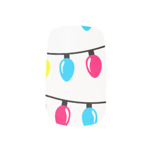 Christmas Lights Minx Nail Art