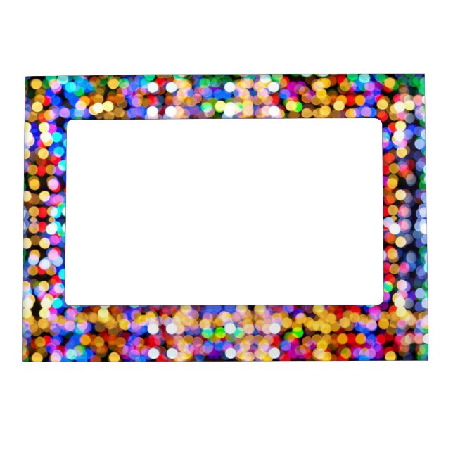 Christmas Lights Modern Bokeh Magnetic Frame (Front)