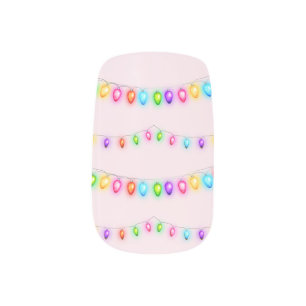 Christmas Lights Nail Art