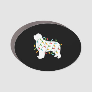 Christmas Lights Newfoundland Dog Lovers Car Magnet