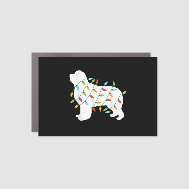 Christmas Lights Newfoundland Dog Lovers Car Magnet (Front)