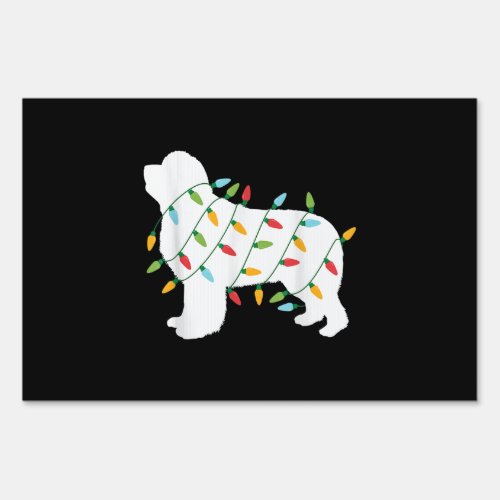 Christmas Lights Newfoundland Dog Lovers Sign