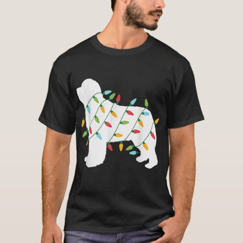 Christmas Lights Newfoundland Dog Lovers T_Shirt