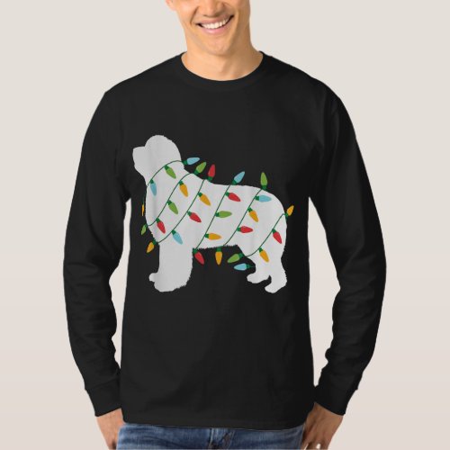 Christmas Lights Newfoundland Dog Lovers T_Shirt