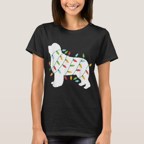 Christmas Lights Newfoundland Dog Lovers T_Shirt