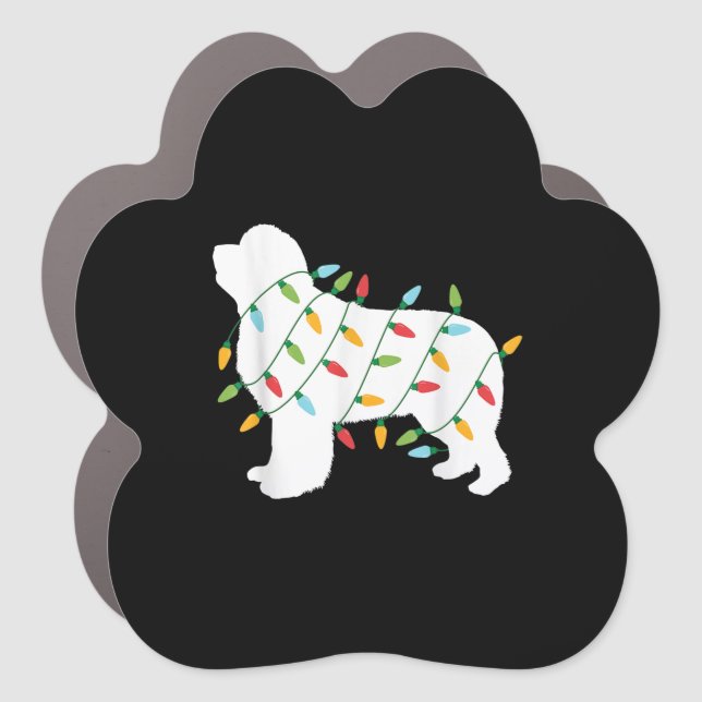 Christmas lights newfoundland  gifts | dog lovers car magnet (Front)
