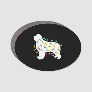 Christmas lights newfoundland gifts dog lovers car magnet