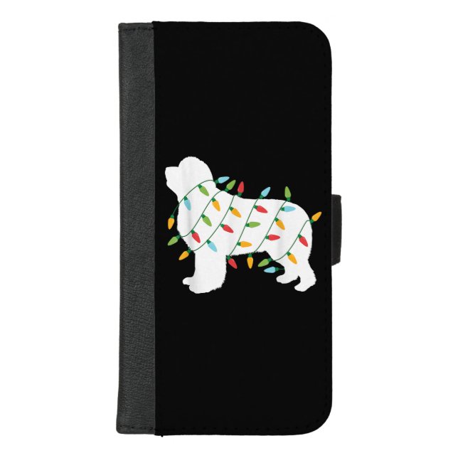 Christmas lights newfoundland  gifts | dog lovers iPhone wallet case (Front)