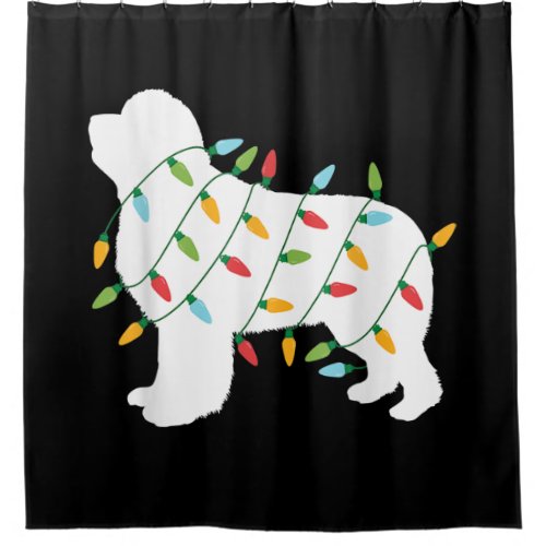 Christmas lights newfoundland  gifts  dog lovers shower curtain