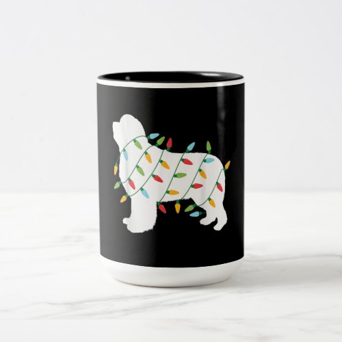 Christmas lights newfoundland  gifts  dog lovers Two_Tone coffee mug