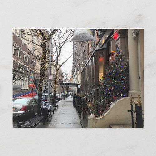Christmas Lights NYC Upper West Side Photography Holiday Postcard