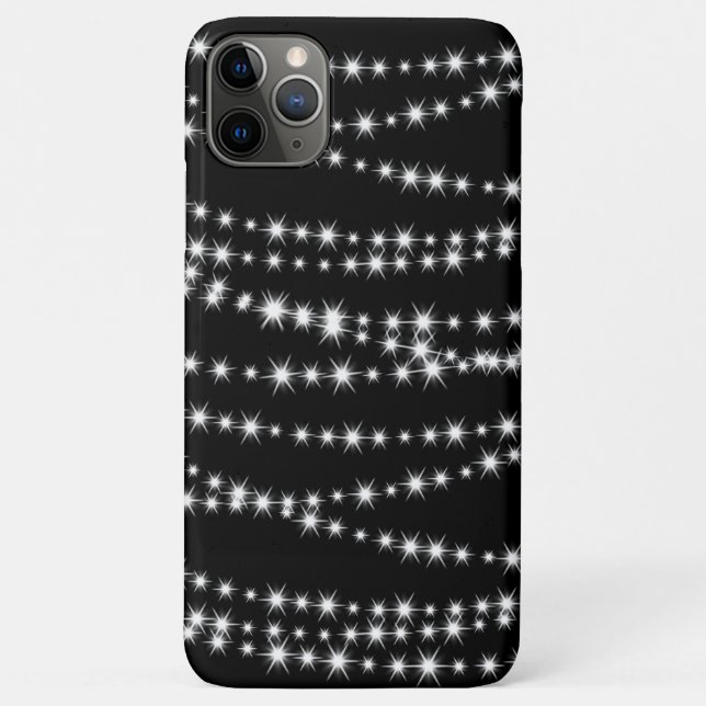 Christmas Lights on black iPhone Case (Back)