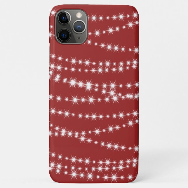 Christmas Lights on red iPhone Case (Back)
