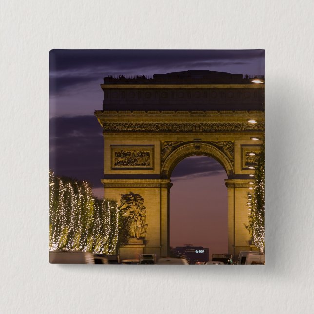 Christmas Lights on the Champs Elysees Pinback Button (Front)