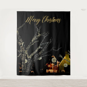 Christmas Lights on Trees Photo Booth Backdrop