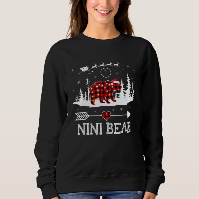 Christmas Lights Pajama Matching Red Plaid Nini Be Sweatshirt (Front)