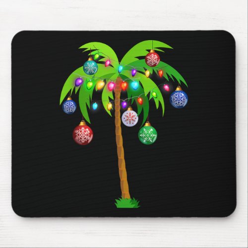 Christmas Lights Palm Tree Fun Hawaii Beach Tropic Mouse Pad