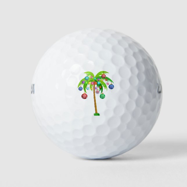 Christmas lights palm tree hawaii beach tropical x golf balls (Front)