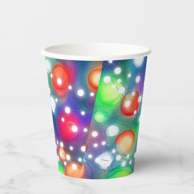 Christmas Lights Paper Cups (Front)