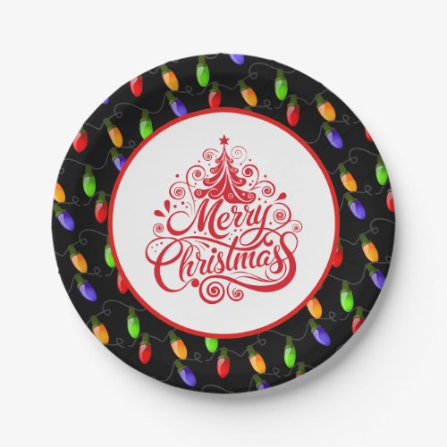 Christmas Lights Paper Plates
