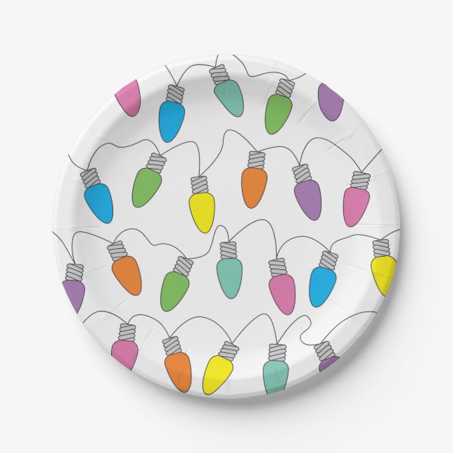 Christmas lights paper plates (Front)