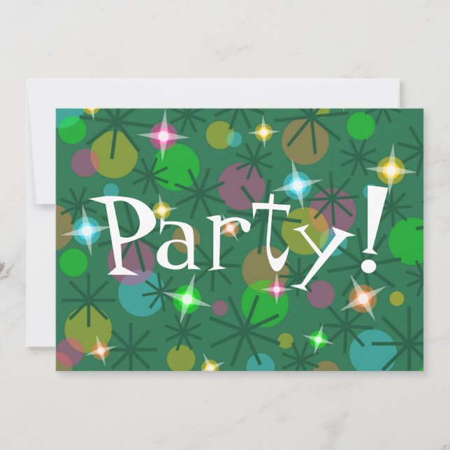 Christmas Lights 'Party!' invitation (Front)