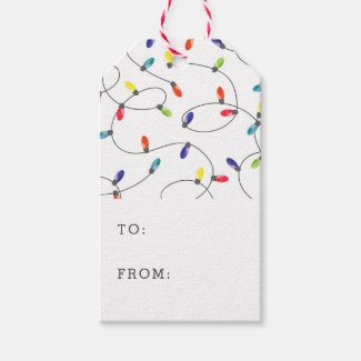Christmas Lights Pattern Gift Tags