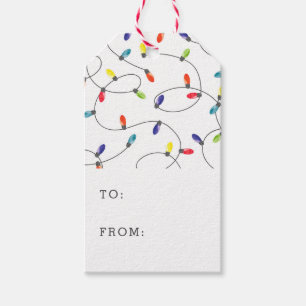 Christmas Lights Pattern Gift Tags