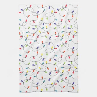 Christmas Lights Pattern Kitchen Towel