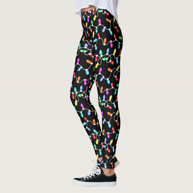 Christmas Lights Pattern Leggings (Left)
