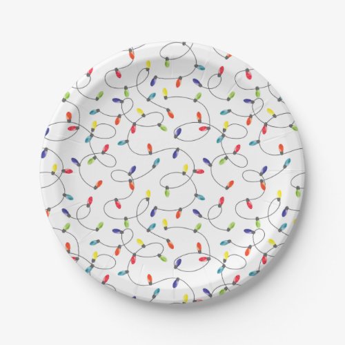 Christmas Lights Pattern Paper Plates