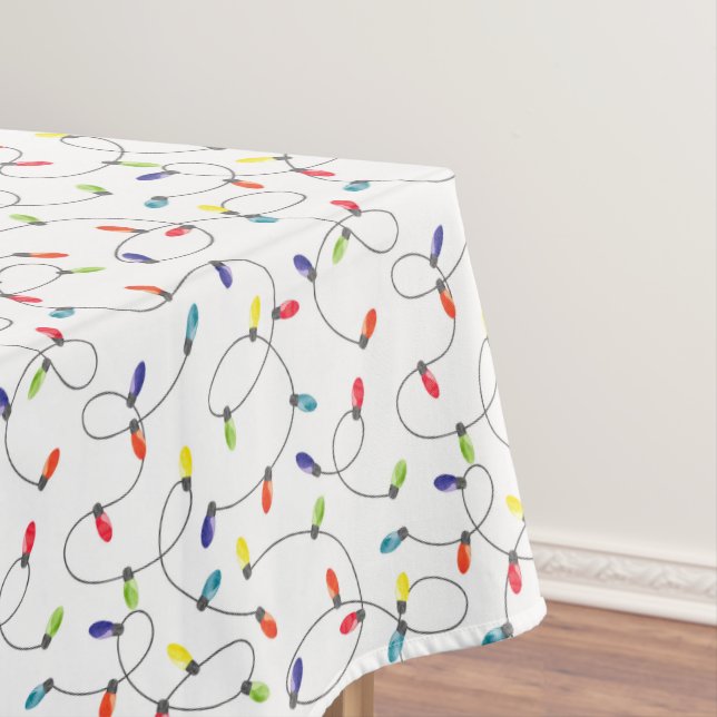 Christmas Lights Pattern Tablecloth (In Situ)