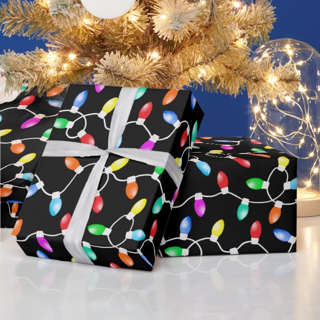 Christmas Lights Pattern Wrapping Paper (Holidays)