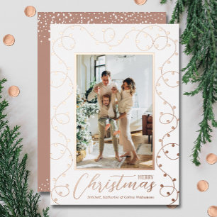 Christmas Lights Photo Foil Holiday Card