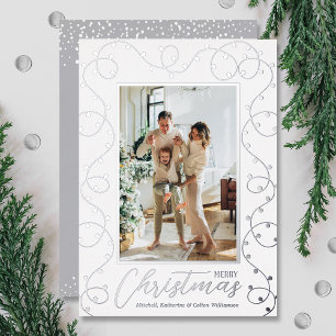 Christmas Lights Photo Foil Holiday Card