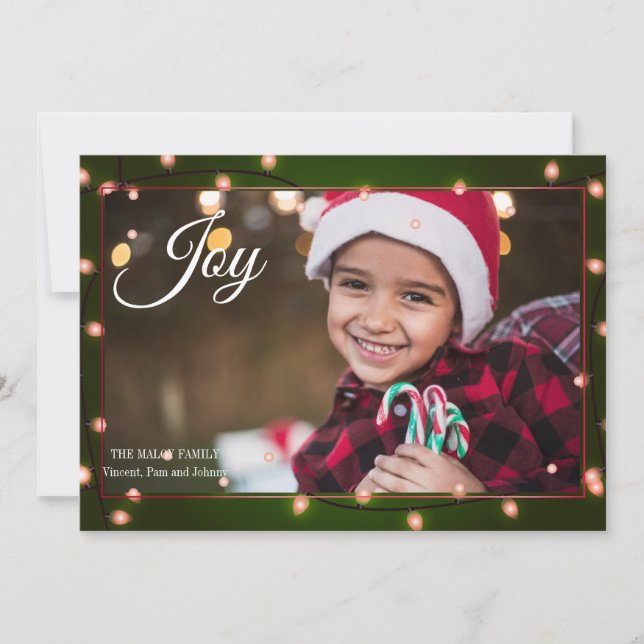 Christmas Lights Photo Frame Holiday Card (Front)