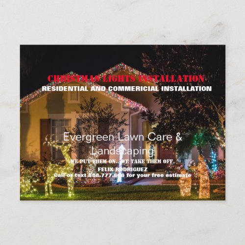 Christmas Lights Photo Installation Business Postcard