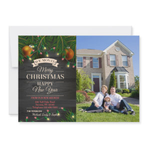 Christmas Lights Photo Moving Announcement