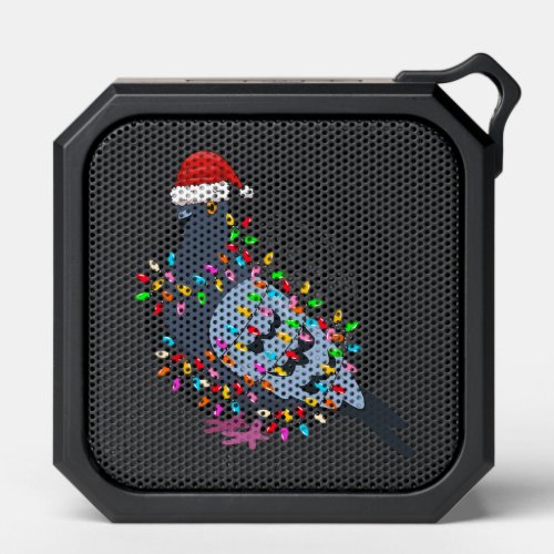 Christmas Lights Pigeon Wearing Xmas Hat _ Pigeon  Bluetooth Speaker