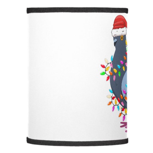 Christmas Lights Pigeon Wearing Xmas Hat - Pigeon Lamp Shade (Left)