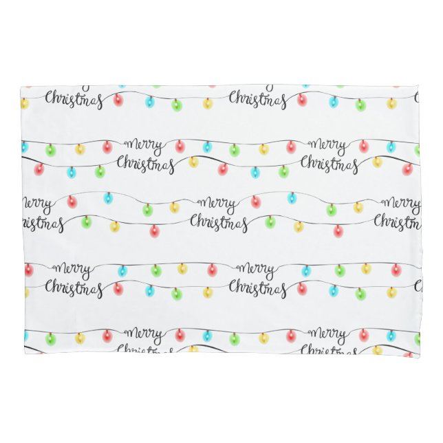 Christmas Lights Pillow Case (Front)