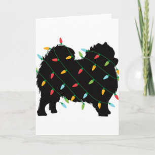 Christmas Lights Pomeranian Cute Gift For Dog Love Card