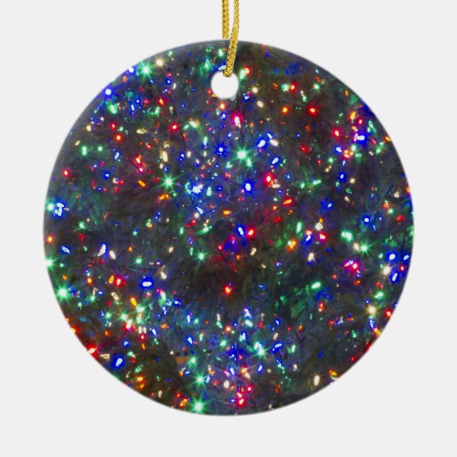 Christmas lights, Portland, Oregon Ceramic Ornament (Front)