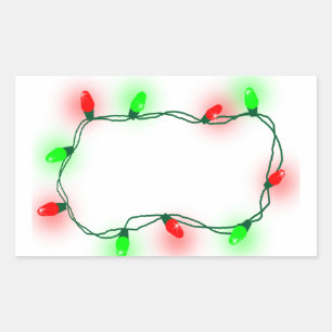 Christmas Lights Rectangular Sticker