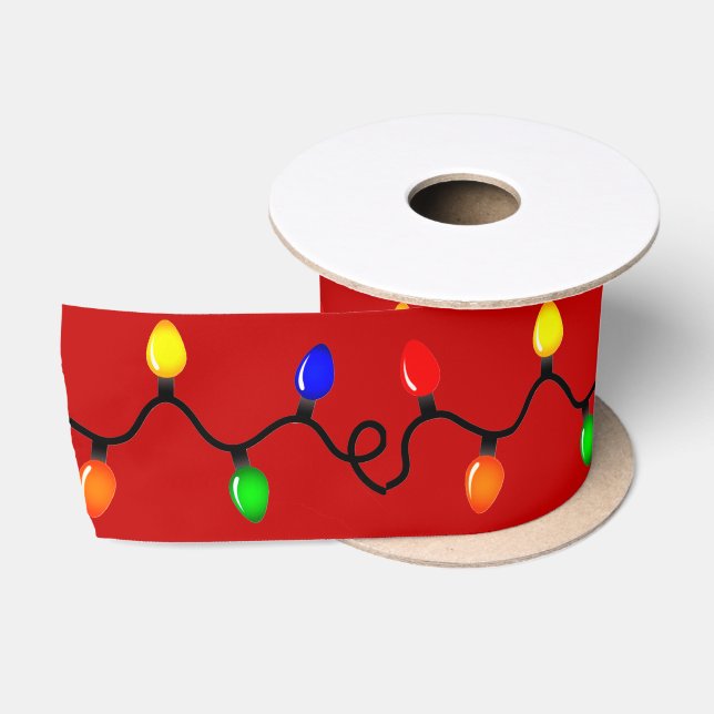 Christmas Lights Red Ribbon (Spool)