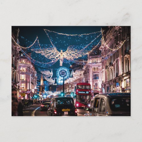 CHRISTMAS LIGHTS _ REGENT STREET LONDON UK POSTCARD