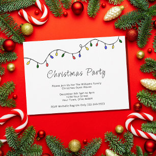 Christmas Lights Retro Holiday Party Invitation