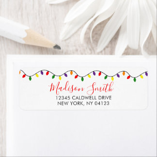 Christmas Lights Return Address Label