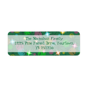 Christmas Lights return address label centre text